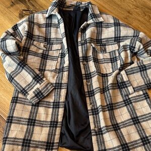 Windsor Men's Checkered Shirt Jacket - Black and Cream